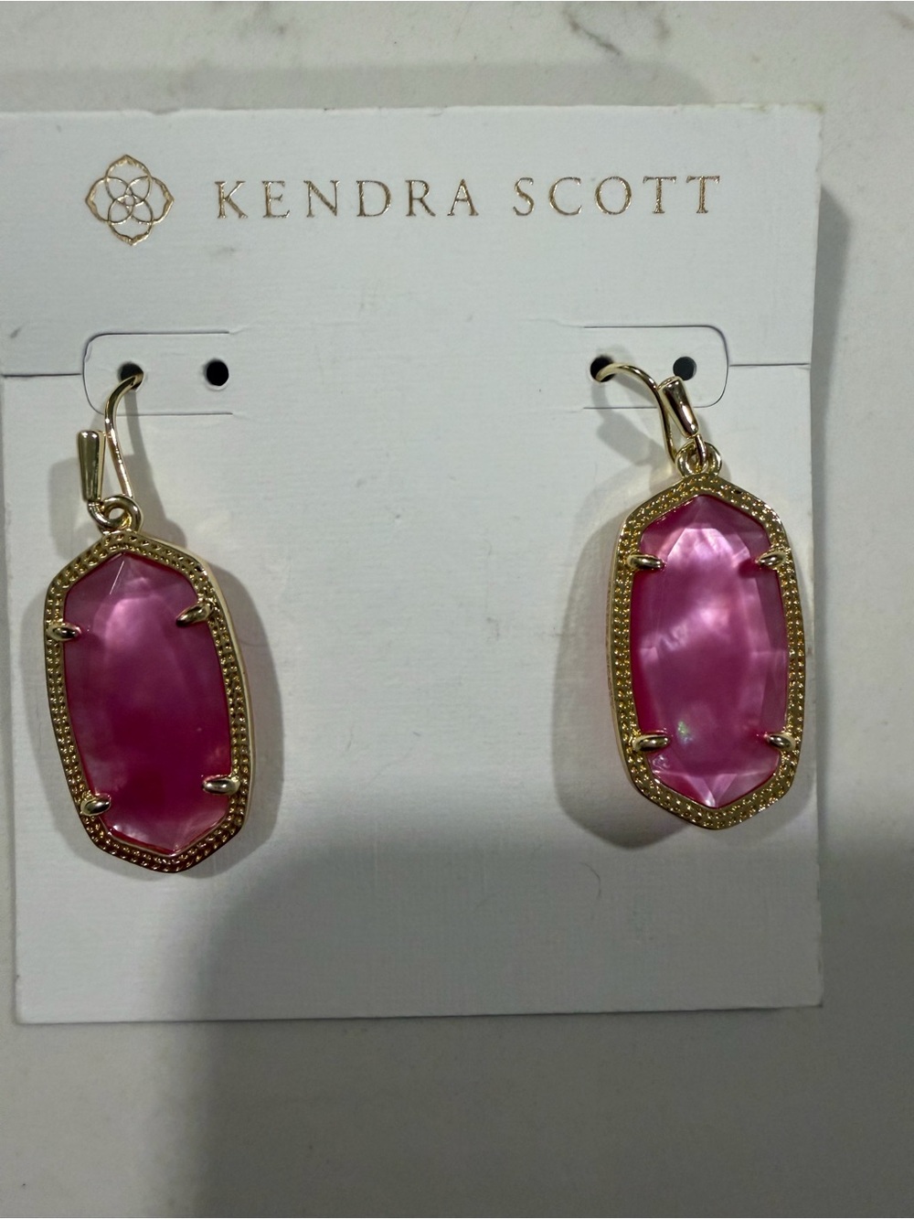 Kendra Scott Pink Gold-Trim DANI Drop Earrings